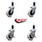 Service Caster 3 Inch Thermoplastic Wheel 1-3/8 Inch Expanding Stem Caster Set with 2 Brakes SCC-EX05S310-TPRS-138-2-SLB-2 - alternate 2